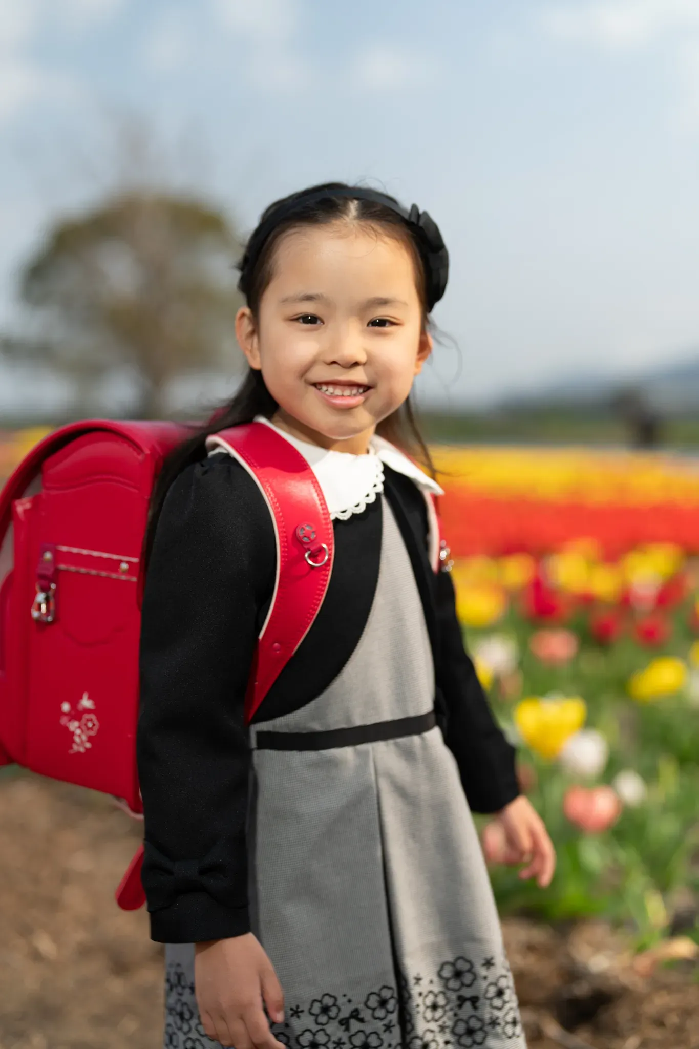 【福岡県直方市で入学式・卒業式撮影】新1年生の女の子との家族撮影と、わんちゃんの撮影をさせていただきました。1