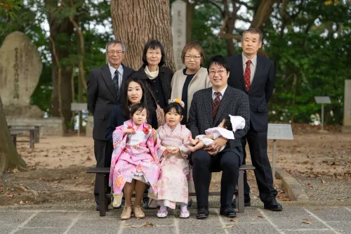 【山口県宇部市で家族撮影】七五三撮影とお宮参り撮影を、山口県宇部市にある琴崎八幡宮にて行いました。17