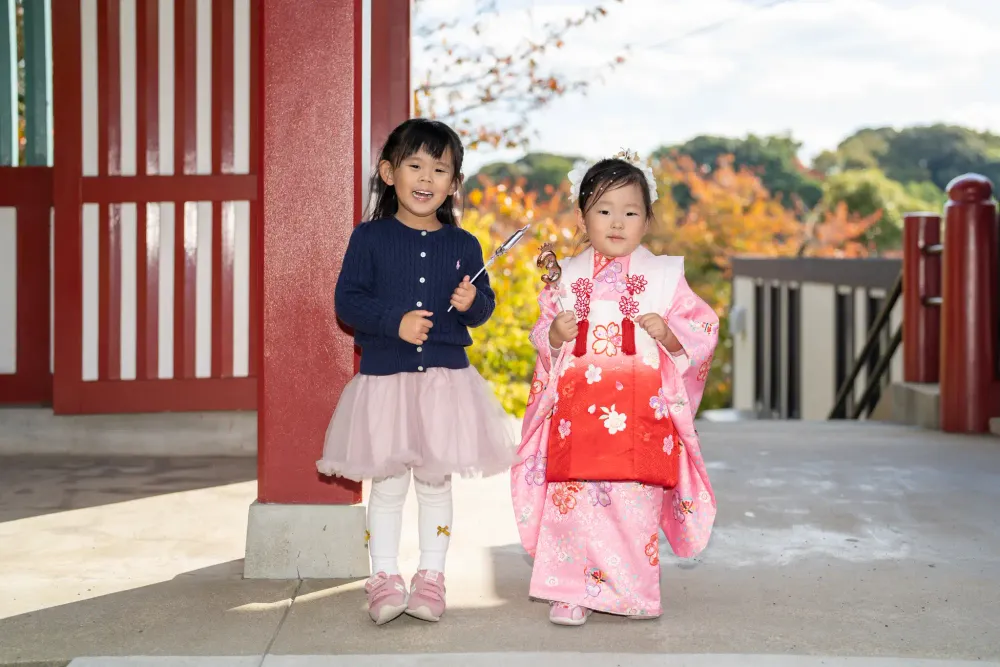 篠崎八幡神社での七五三撮影｜姉妹で彩るにぎやかな一日
