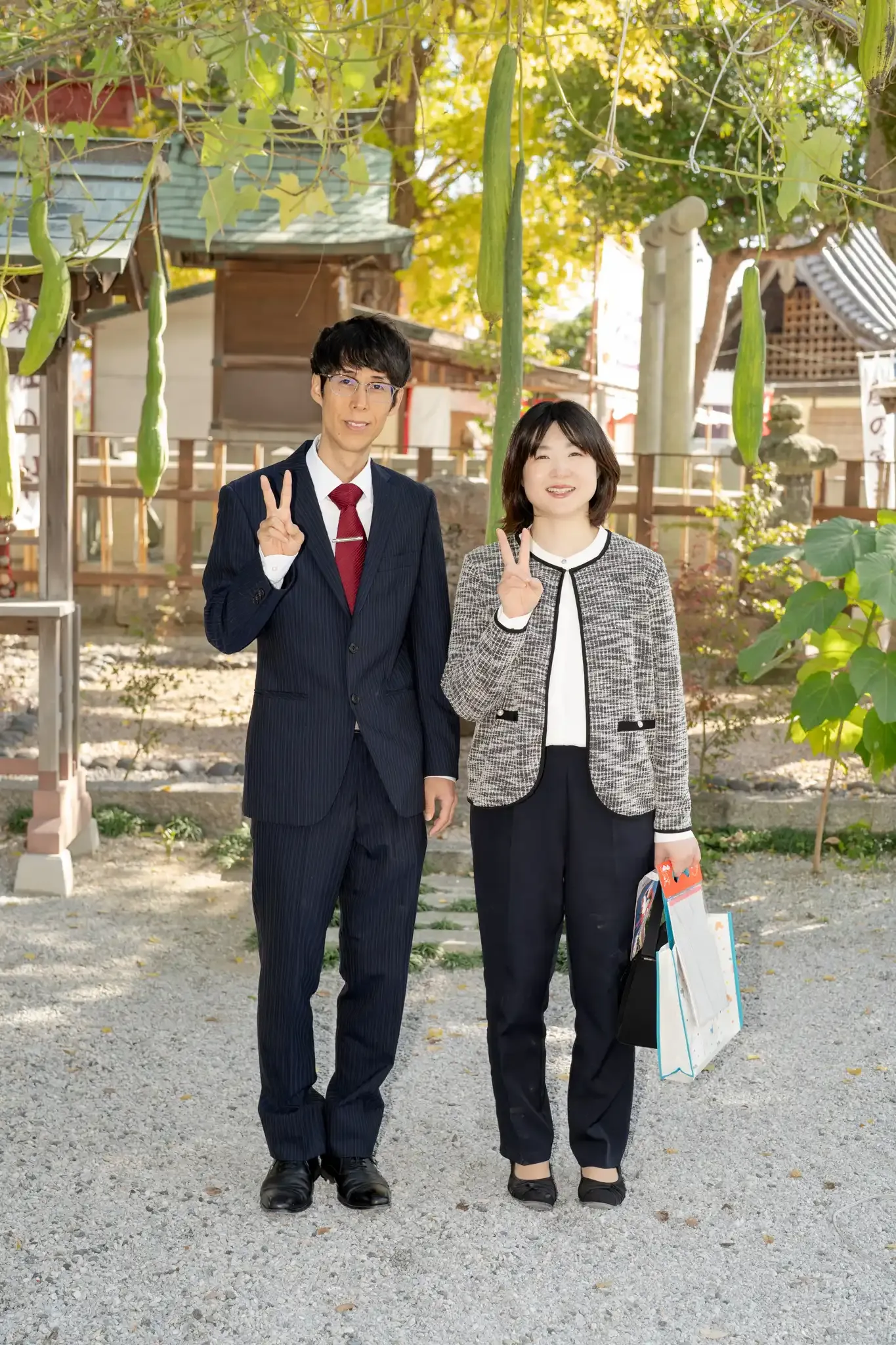 【福岡県飯塚市でカップル撮影】飯塚市の曩祖八幡宮にて、7歳の女の子と3歳の男の子の七五三撮影を行いました。25