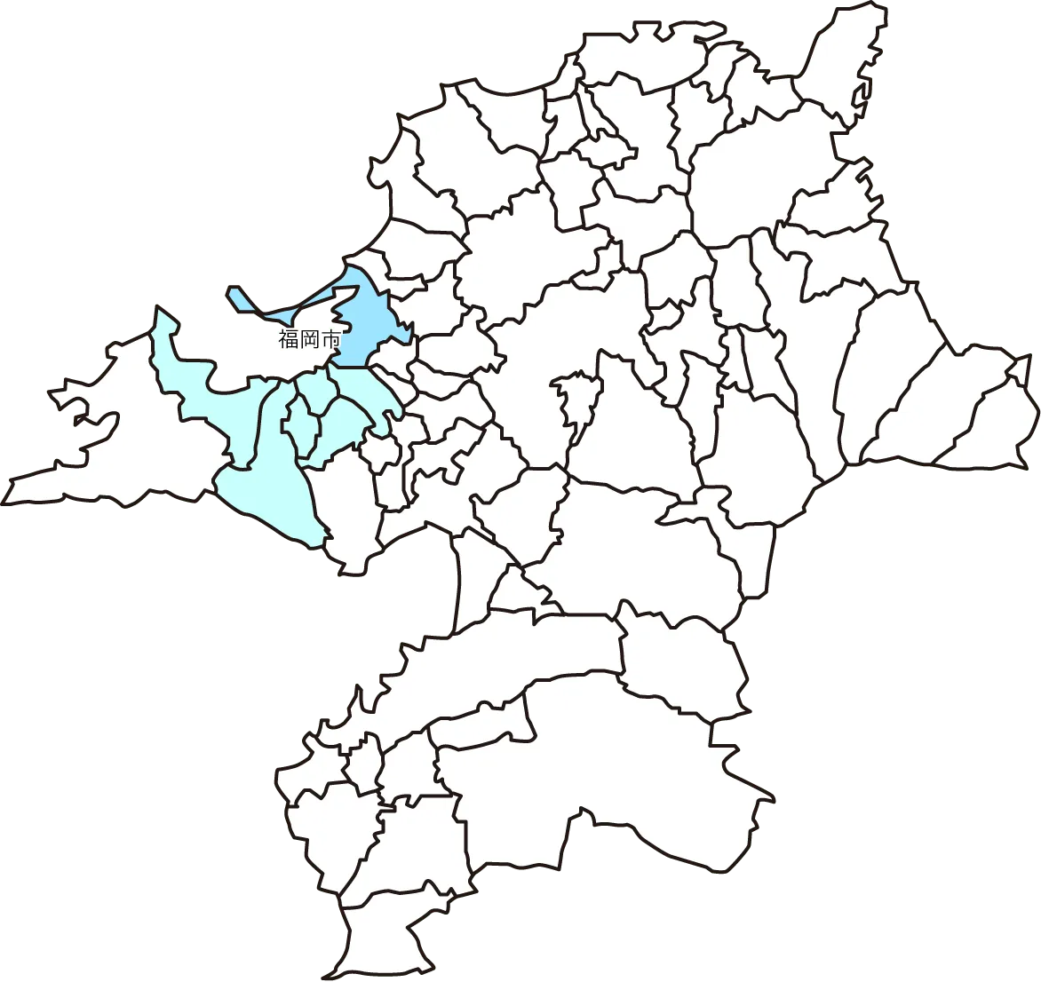 福岡県福岡市のマップ