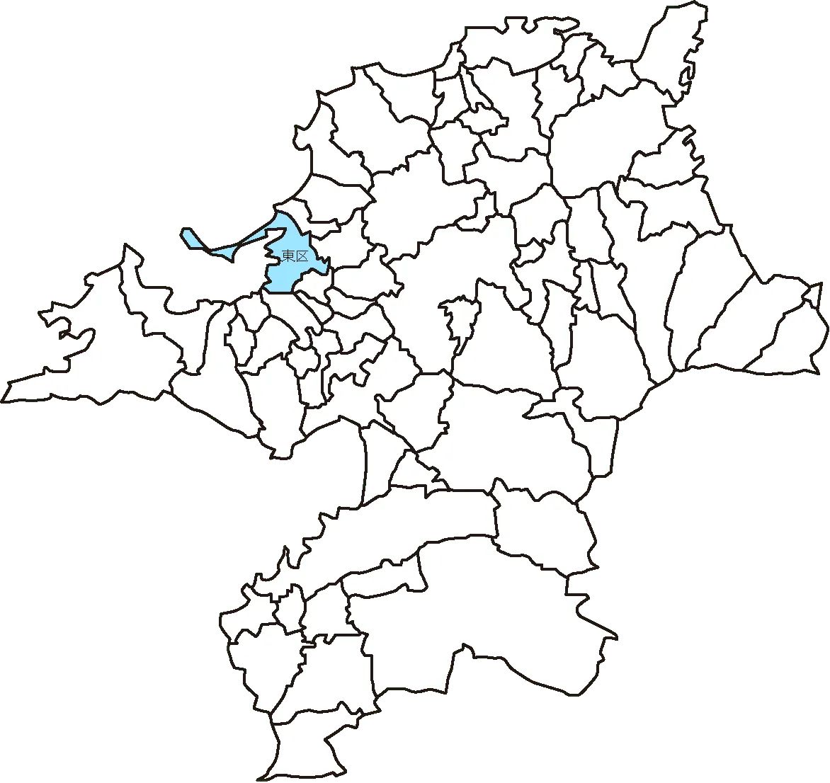 福岡県福岡市東区のマップ