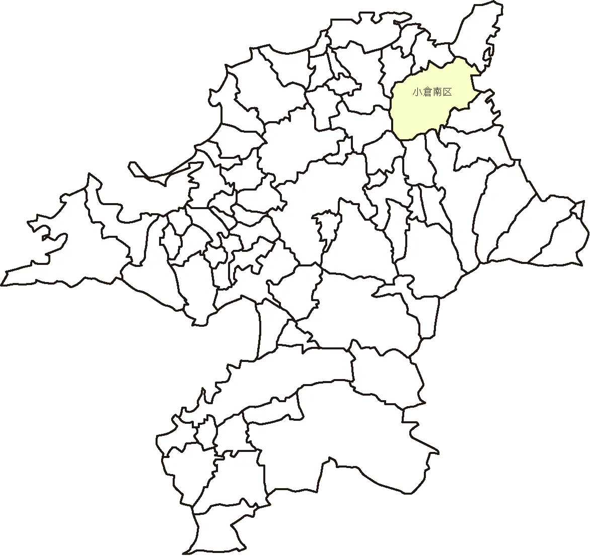 福岡県北九州市小倉南区のマップ