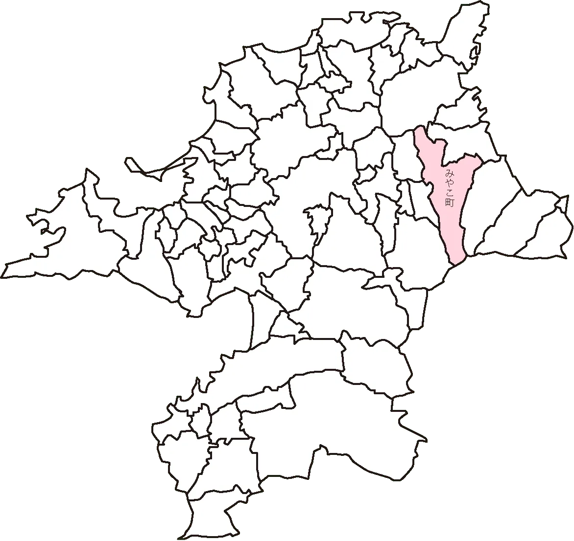 福岡県京都郡みやこ町のマップ