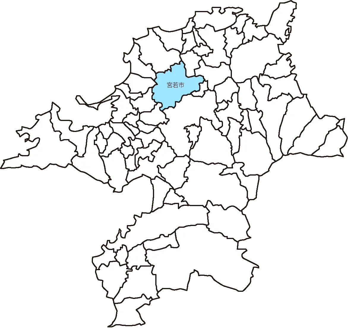 福岡県宮若市のマップ