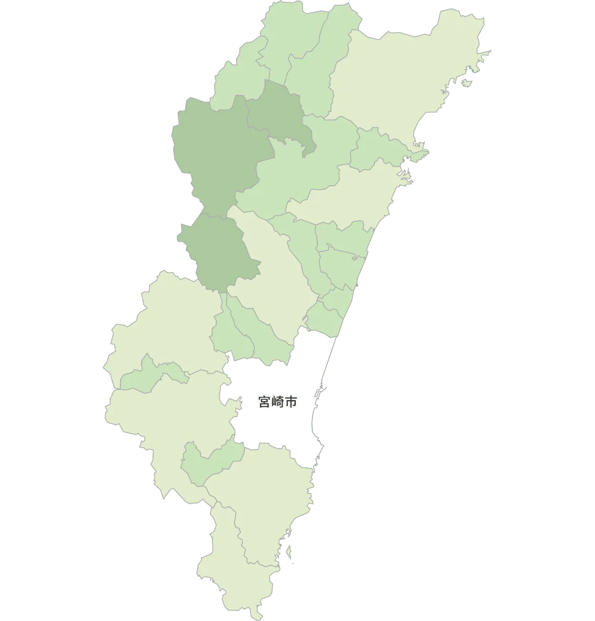 宮崎県宮崎市のマップ