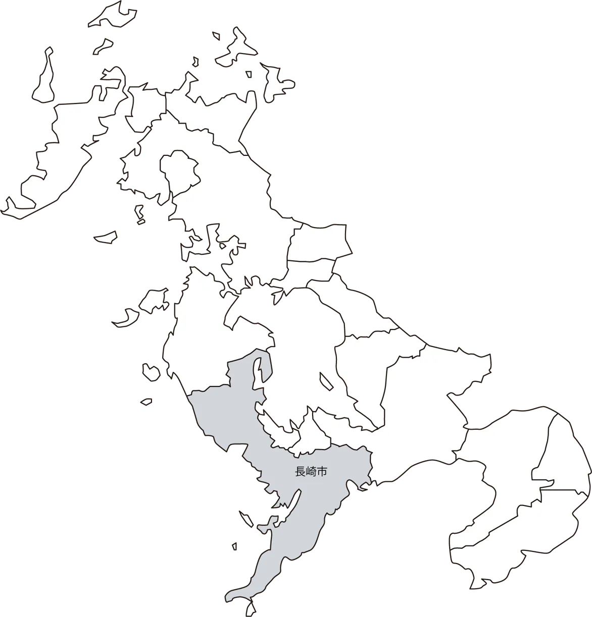 長崎県長崎市のマップ
