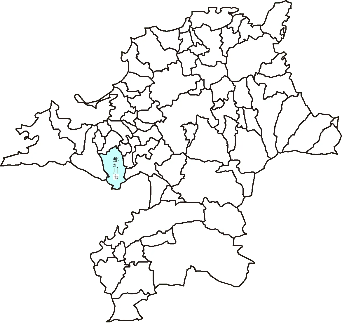 福岡県那珂川市のマップ