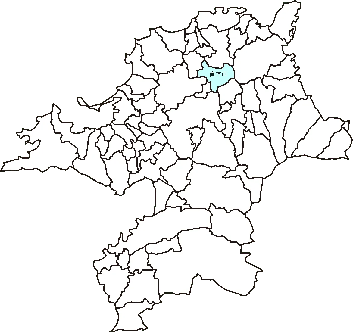 福岡県直方市のマップ