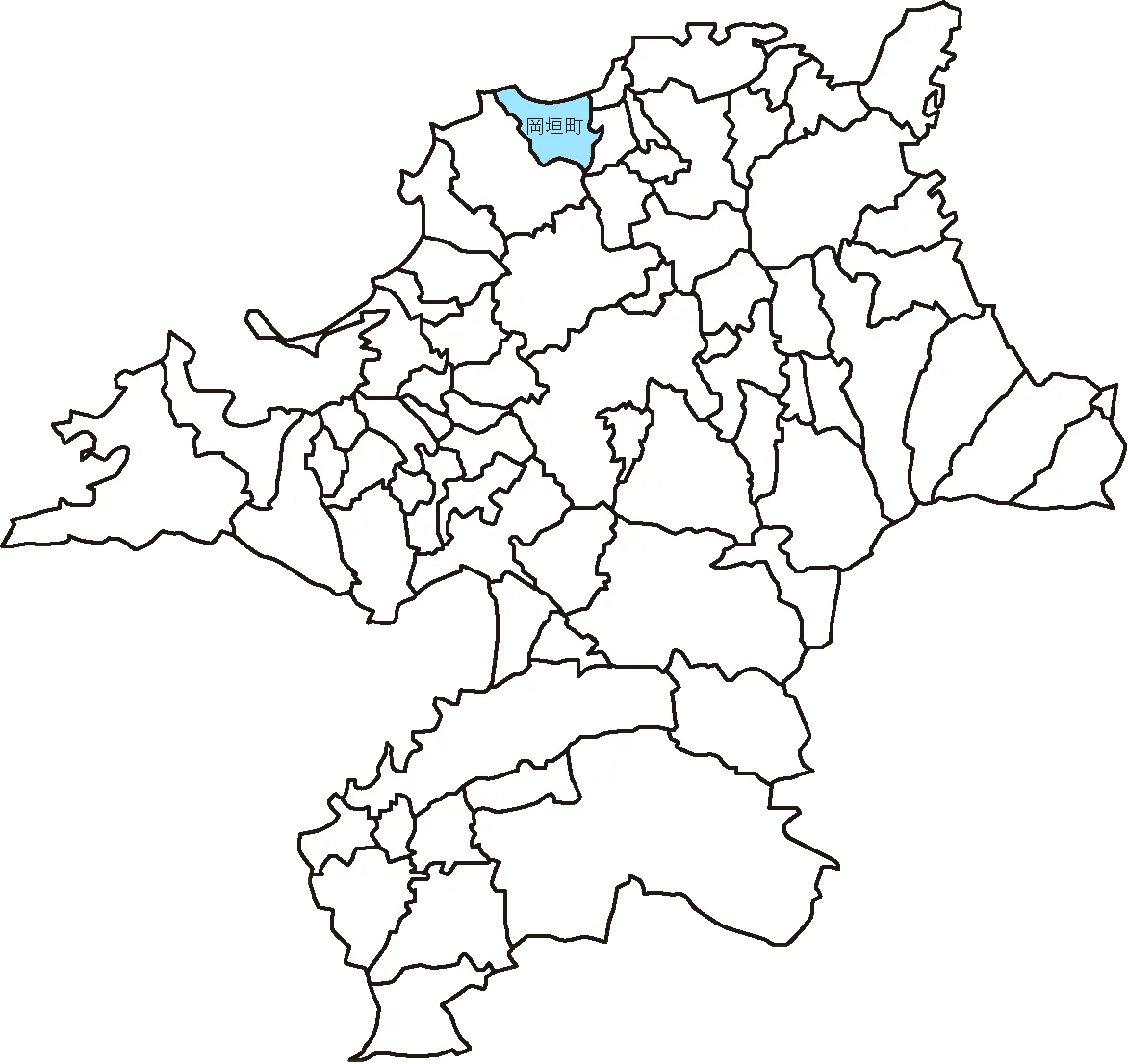 福岡県遠賀郡岡垣町のマップ