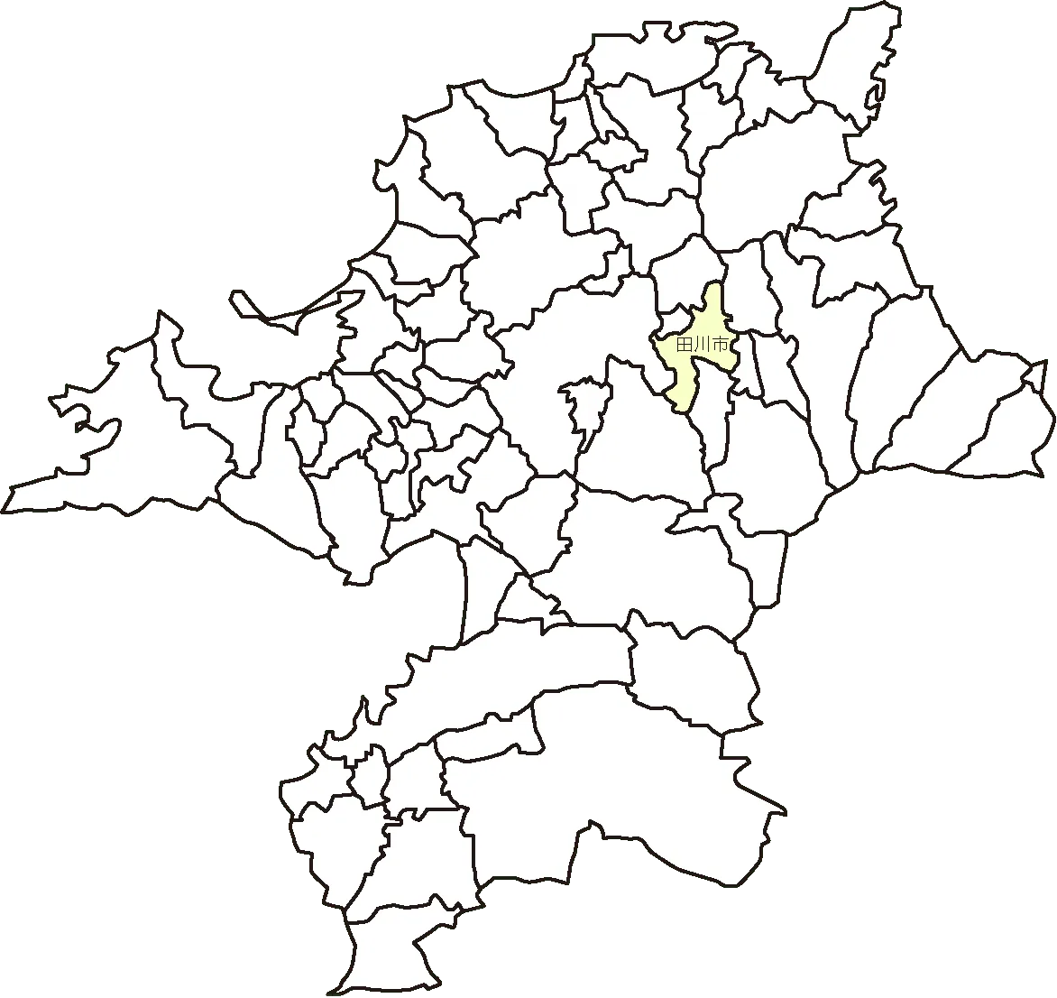福岡県田川市のマップ