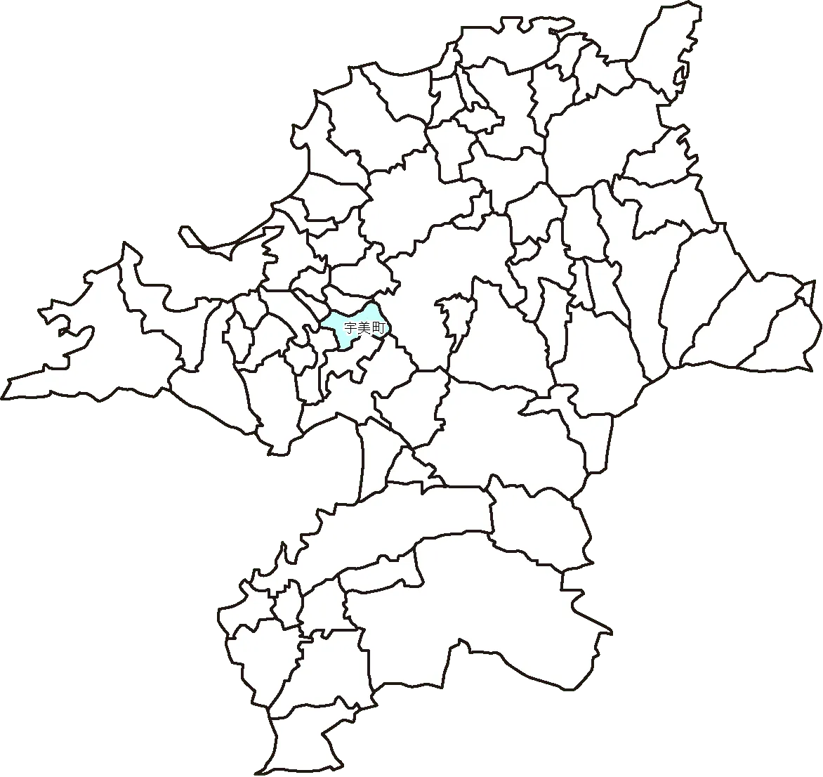 福岡県糟屋郡宇美町のマップ